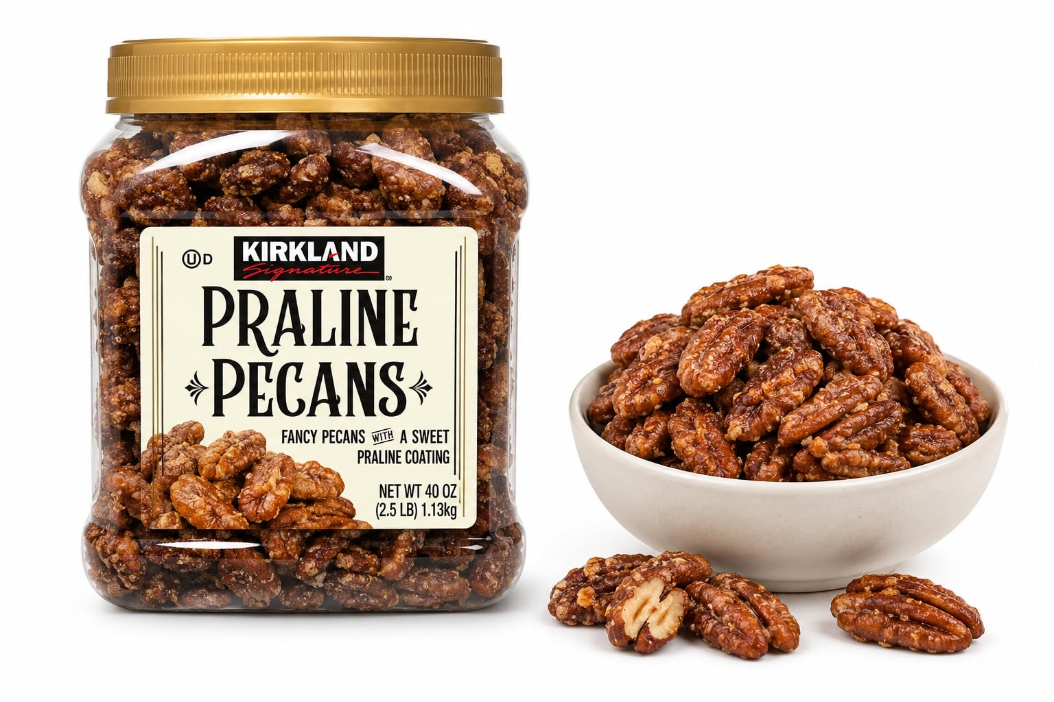 Amazon.co.jp: KIRKLAND SIGNATURE PRALINE PECANS 40oz 1.13Kg